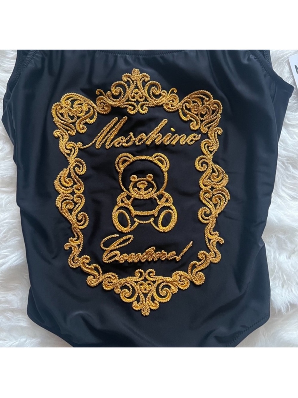 New! MOSCHINO Couture Bear Toy Logo Embroidered One-Piece Swimsuit - Picture 5 of 7